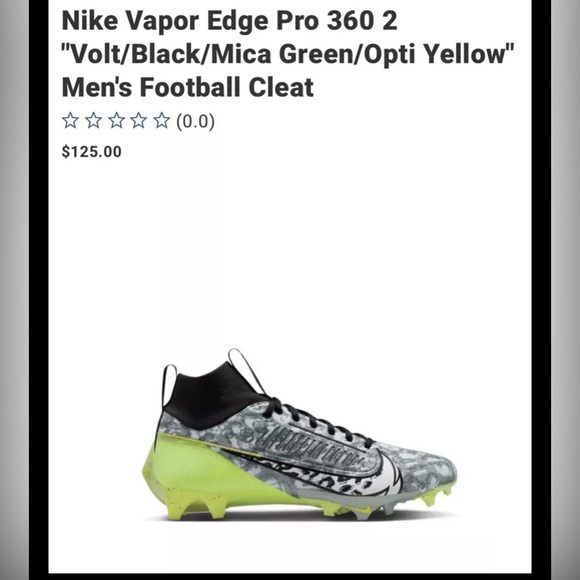 $125 Nike Vapor Edge Pro 360 2 Volt Football Cleats- FB8443-703 10-14 - Picture 8 of 9